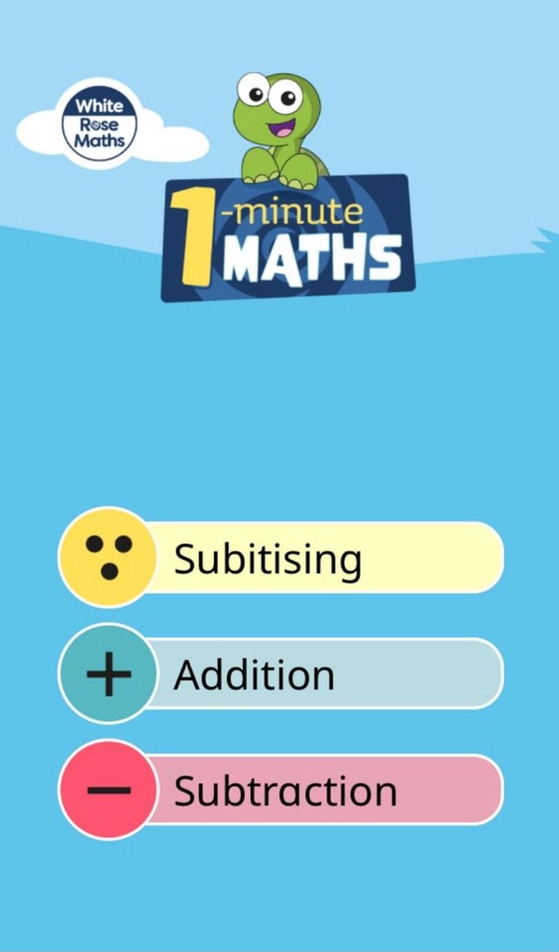 This app focuses on the areas of Maths which we cover in Reception.